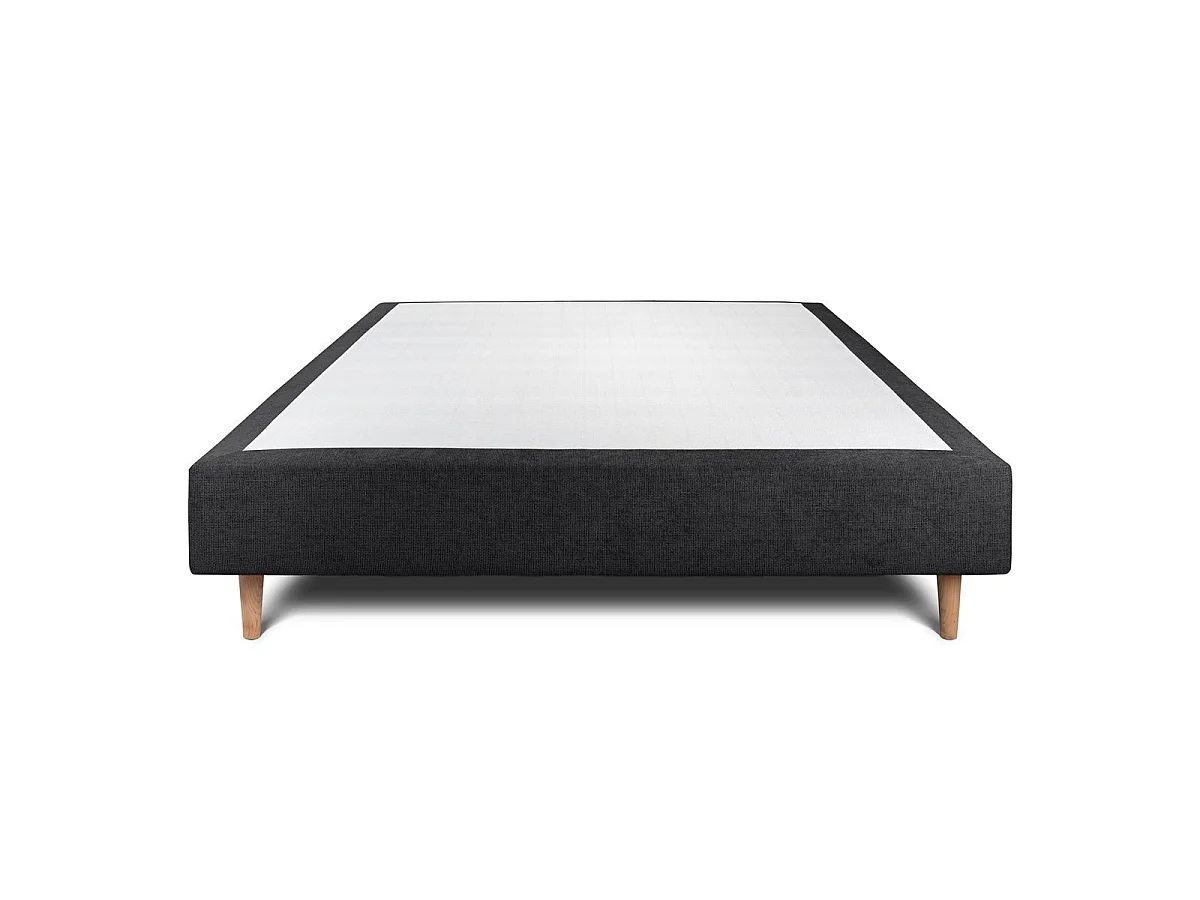 Sommier Tapissier Tissu Noir 150x190 H35cm