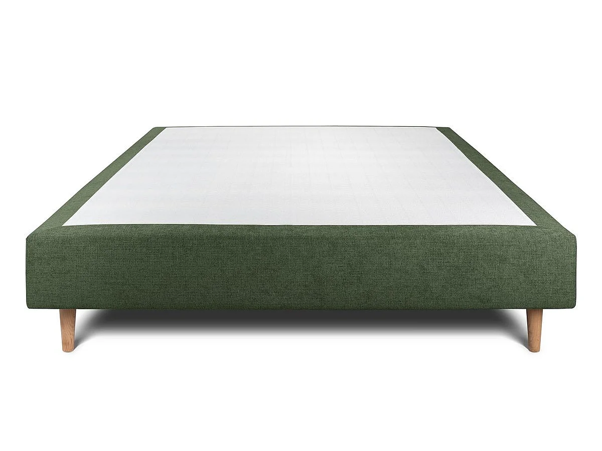 Sommier Tapissier Tissu Vert 140x200 H35cm