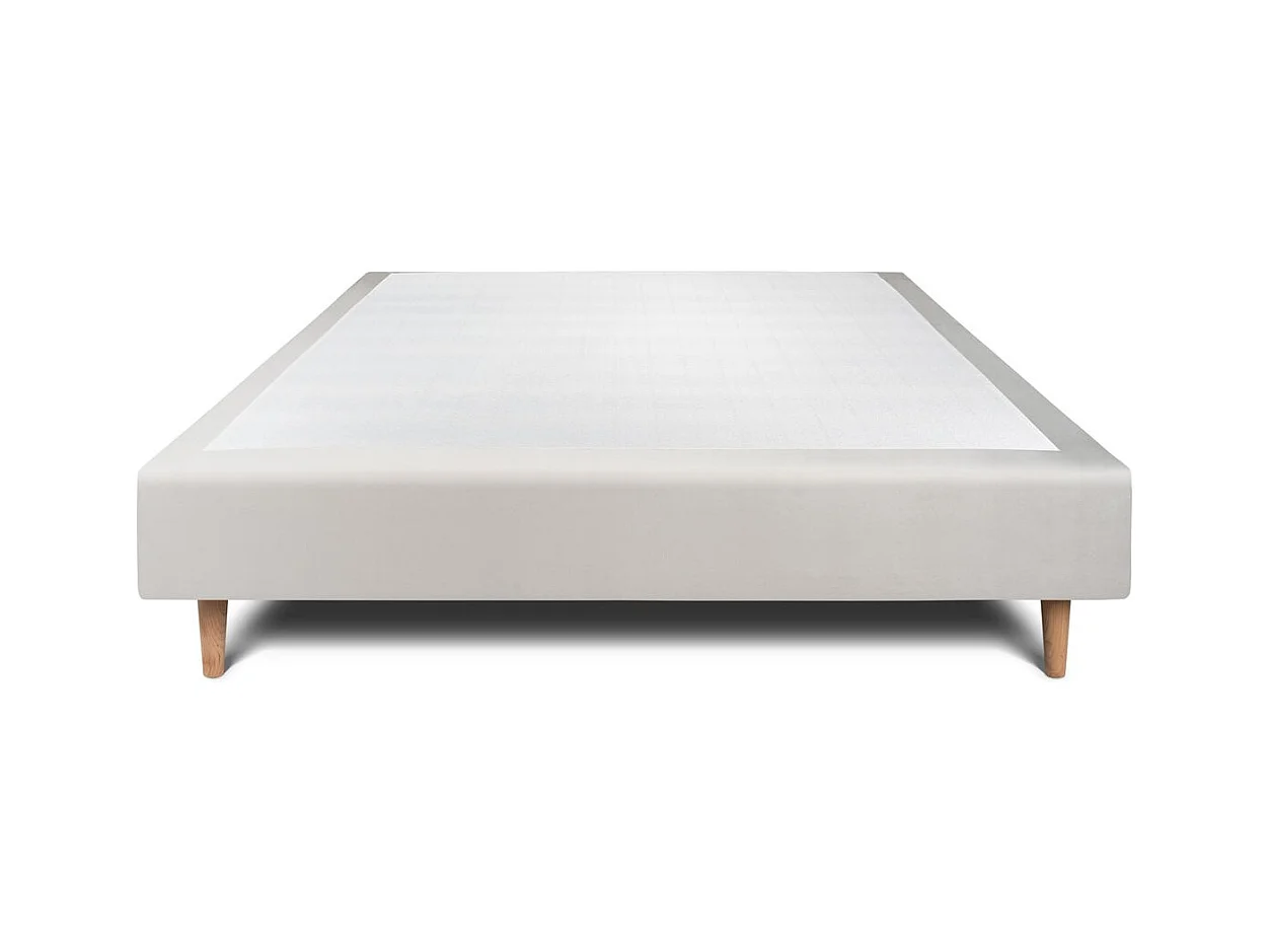 Sommier Tapissier Velours Gris clair 150x200 H35cm