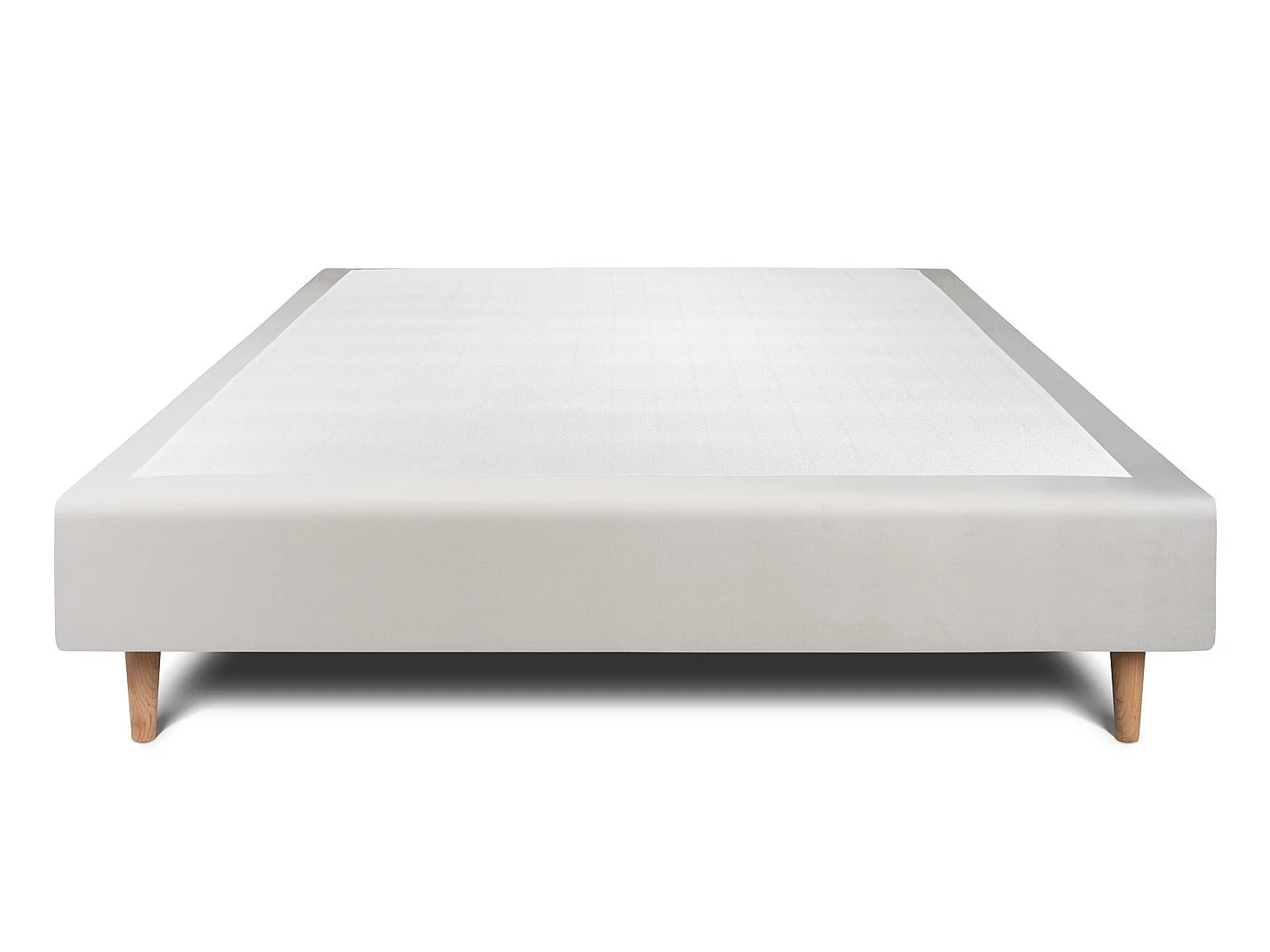 Sommier Tapissier Velours Gris clair 150x200 H35cm