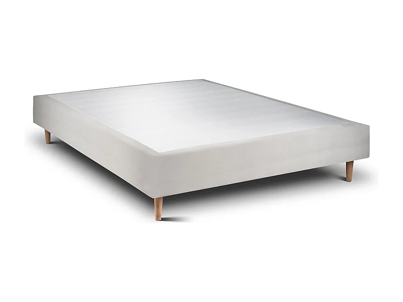 Sommier Tapissier Velours Gris clair 150x200 H35cm