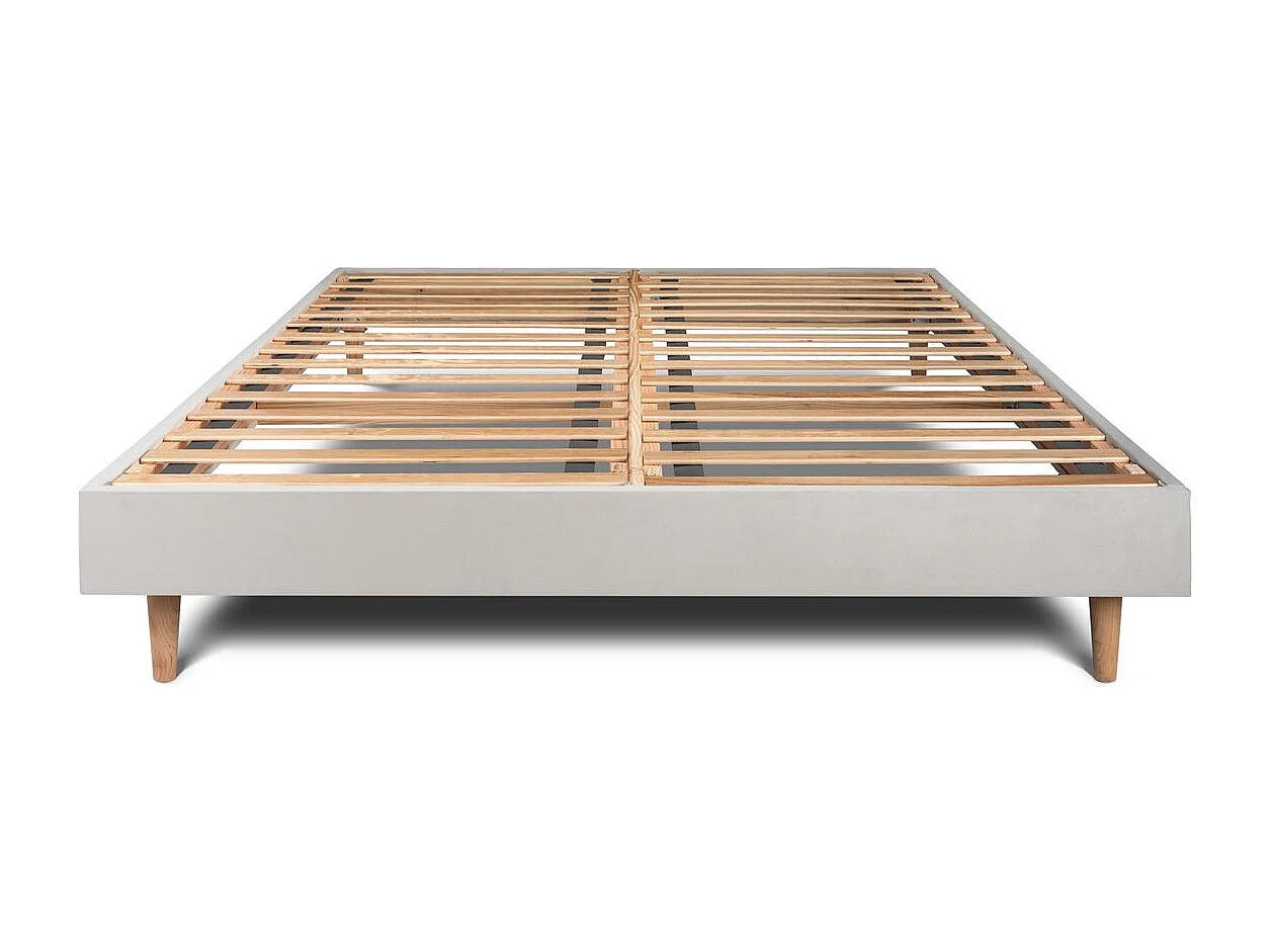 Sommier Kit Velours Gris clair 135x190 H29cm