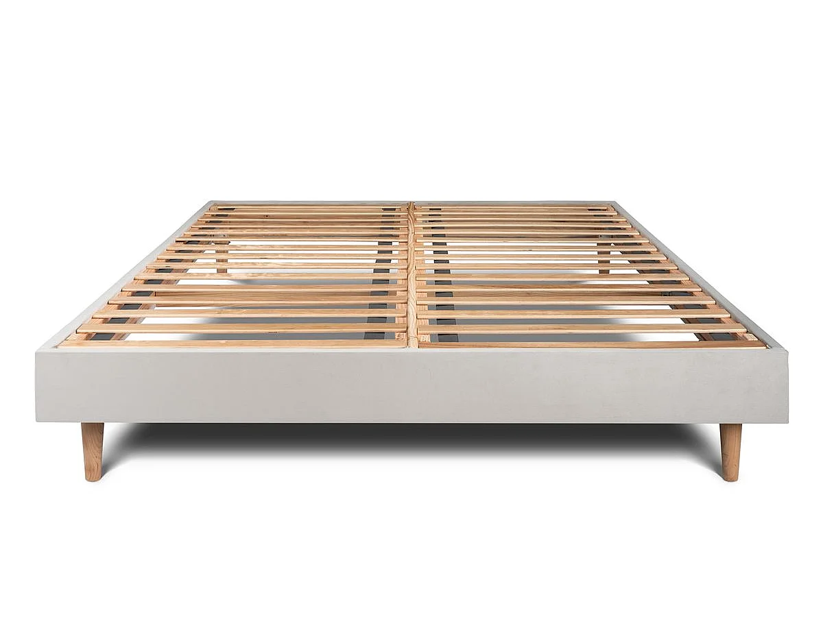 Sommier Kit Velours Gris clair 135x190 H29cm