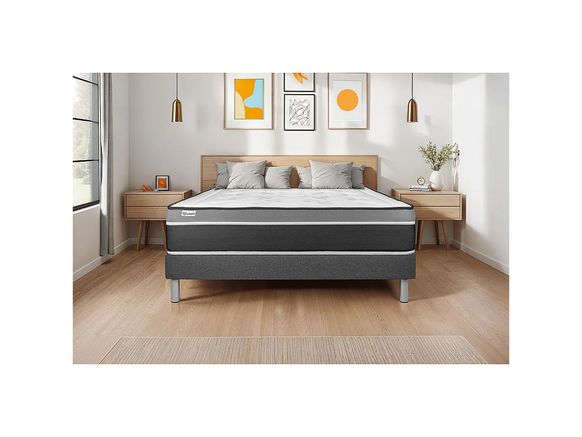 Sommier KIT VITAL'SOM Gris 160 x 200 cm