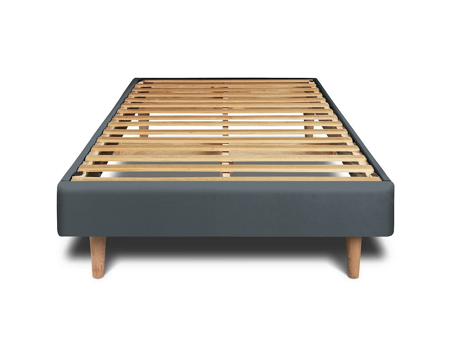 Sommier Kit Velours Gris anthracite 90x190 H29cm