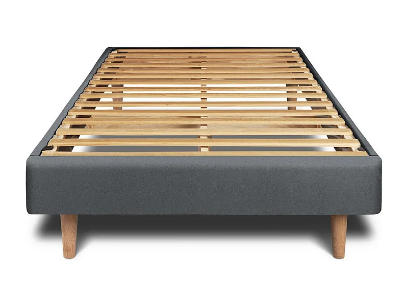 Sommier Kit Velours Gris anthracite 90x190 H29cm