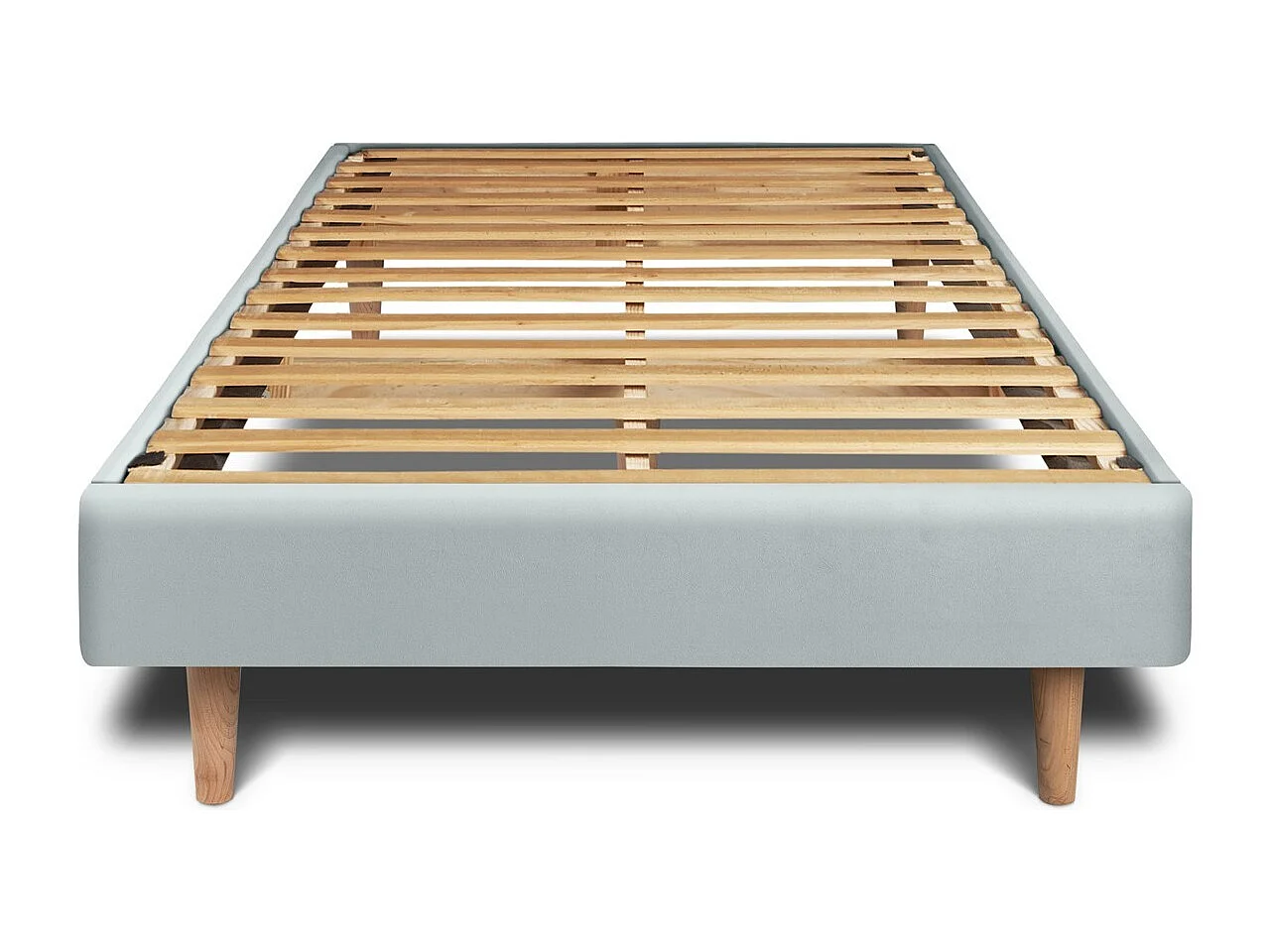 Sommier Kit Velours Gris bleuté 90x190 H29cm