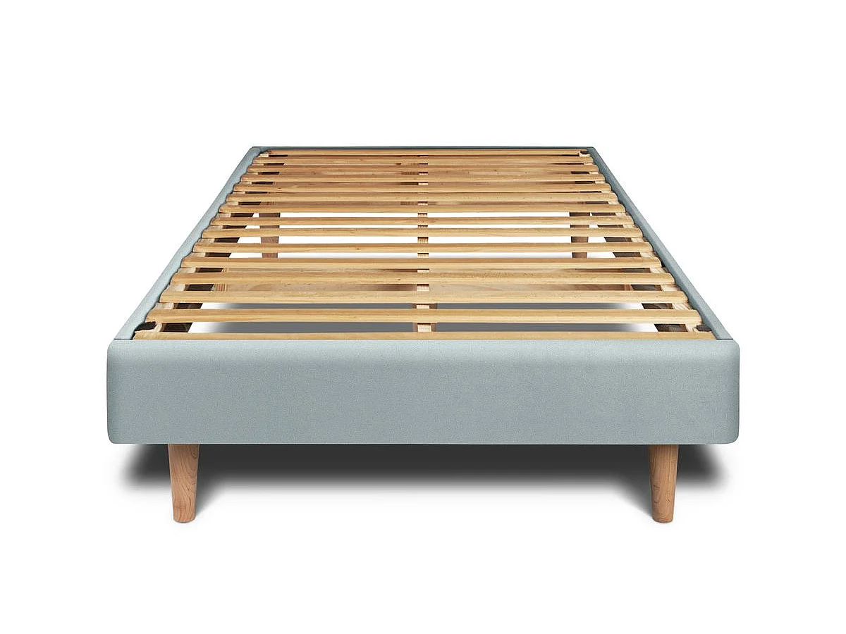 Sommier Kit Velours Gris bleuté 90x190 H29cm