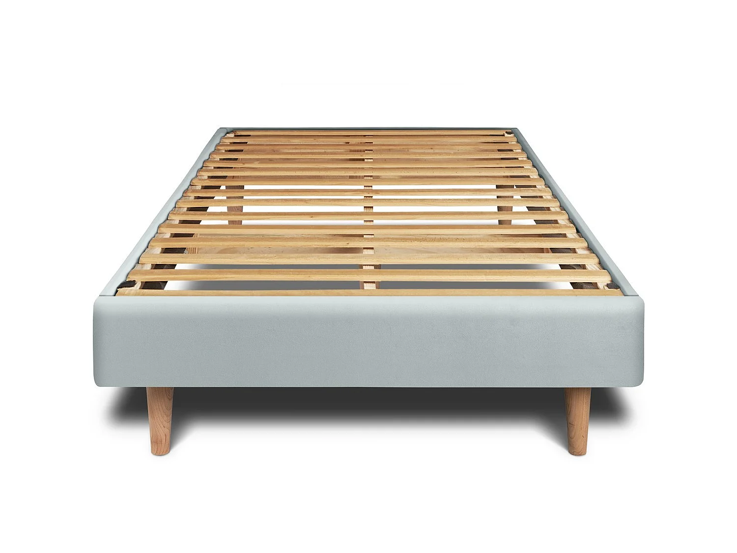 Sommier Kit Velours Gris bleuté 90x190 H29cm