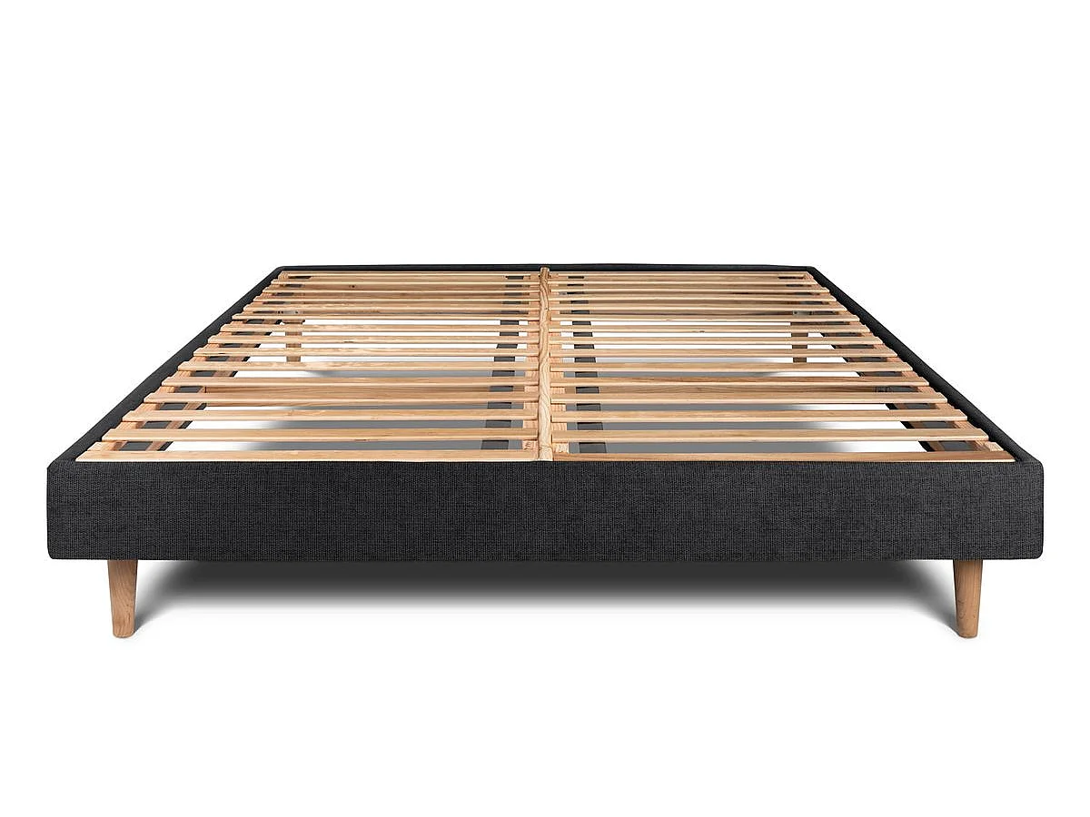 Sommier Kit Tissu Noir 160x200 H29cm