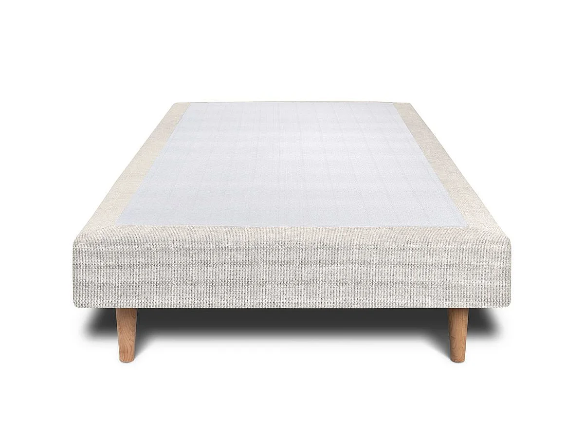 Sommier Tapissier Tissu Beige clair 100x200 H35cm