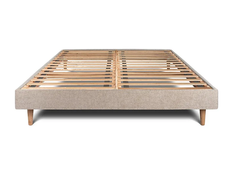 Sommier Kit Tissu Beige brun 140x190 H29cm