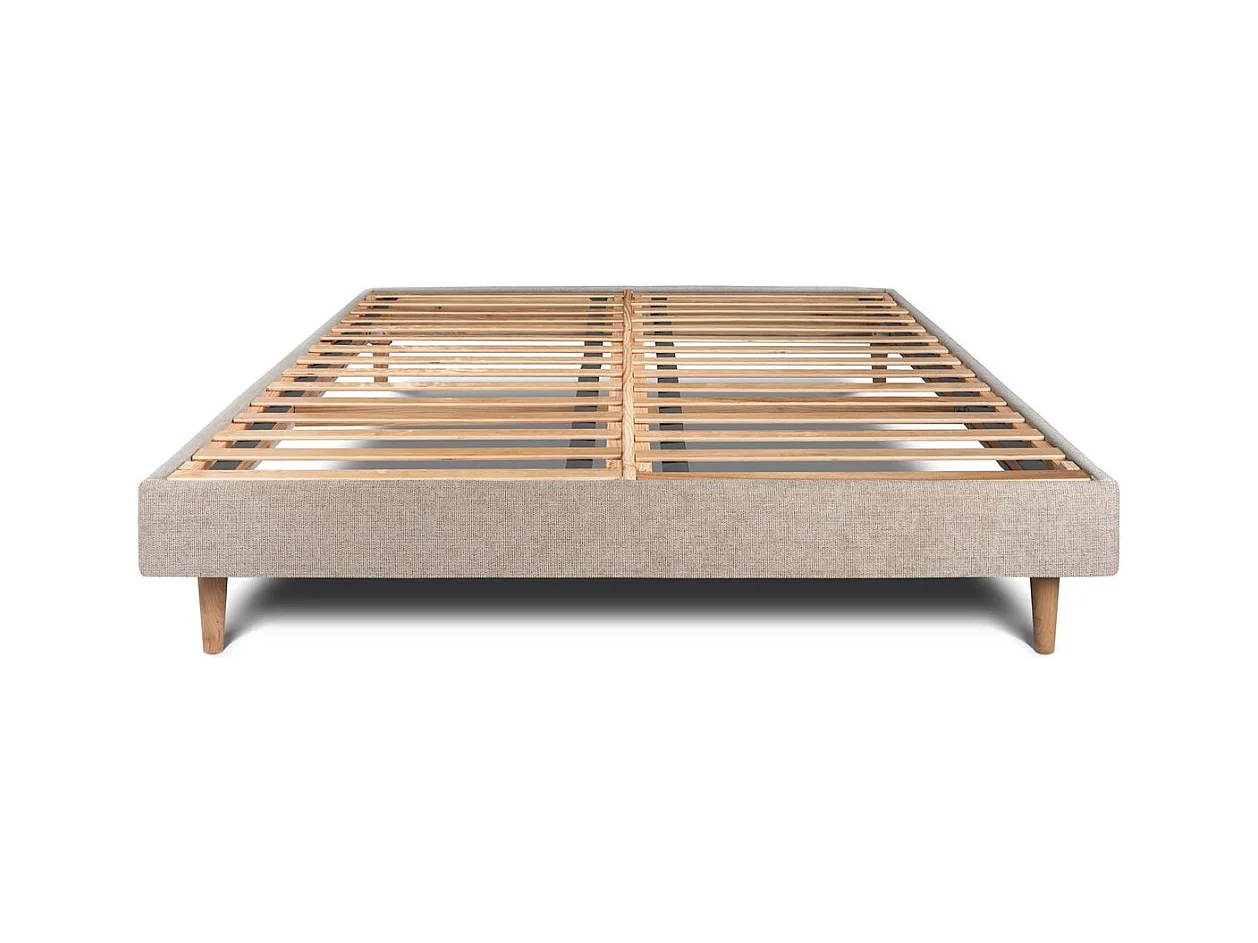 Sommier Kit Tissu Beige brun 140x190 H29cm