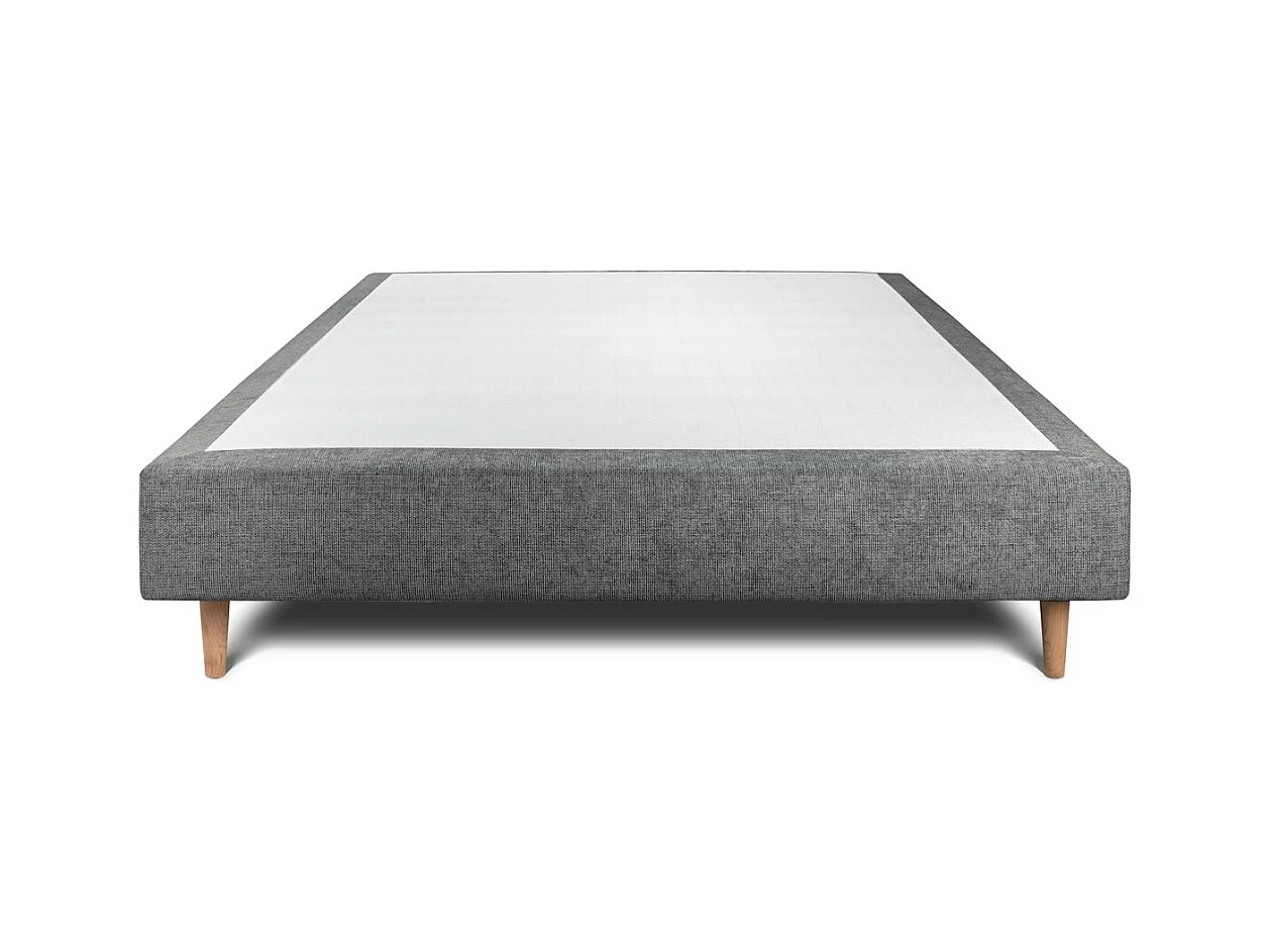 Sommier Tapissier Tissu Gris anthracite 140x190 H35cm