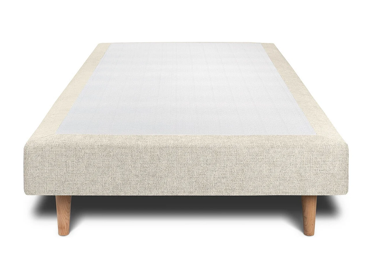 Sommier Tapissier Tissu Beige clair 80x200 H35cm