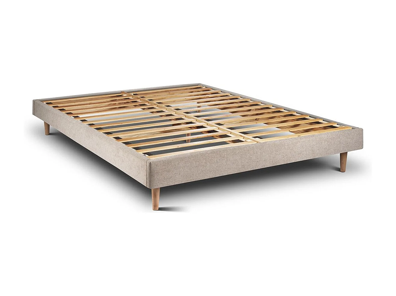 Sommier Kit TissuBeige brun 150x190 H29cm