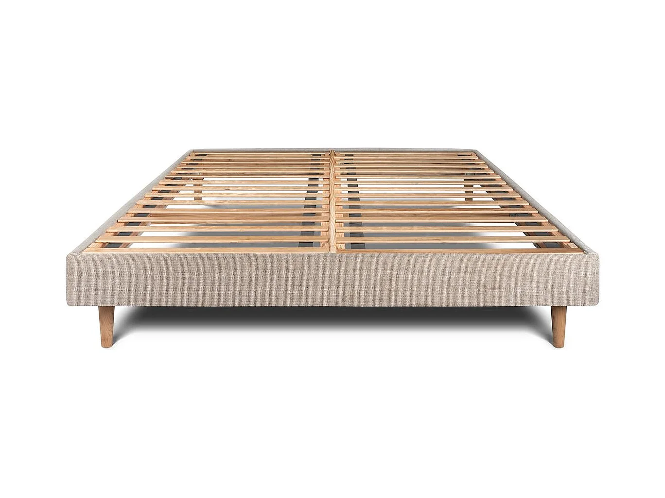 Sommier Kit TissuBeige brun 150x190 H29cm