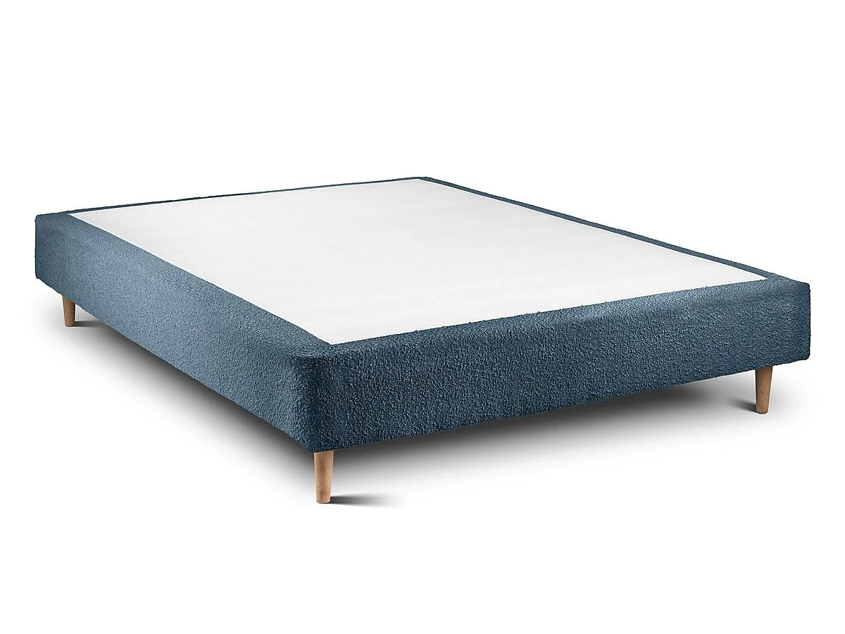 Sommier Tapissier Bouclette Bleu 140x200 H35cm