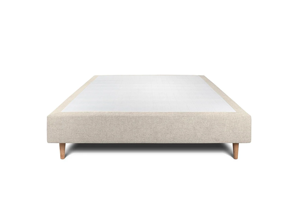 Sommier Tapissier Tissu Beige clair 140x190 H35cm
