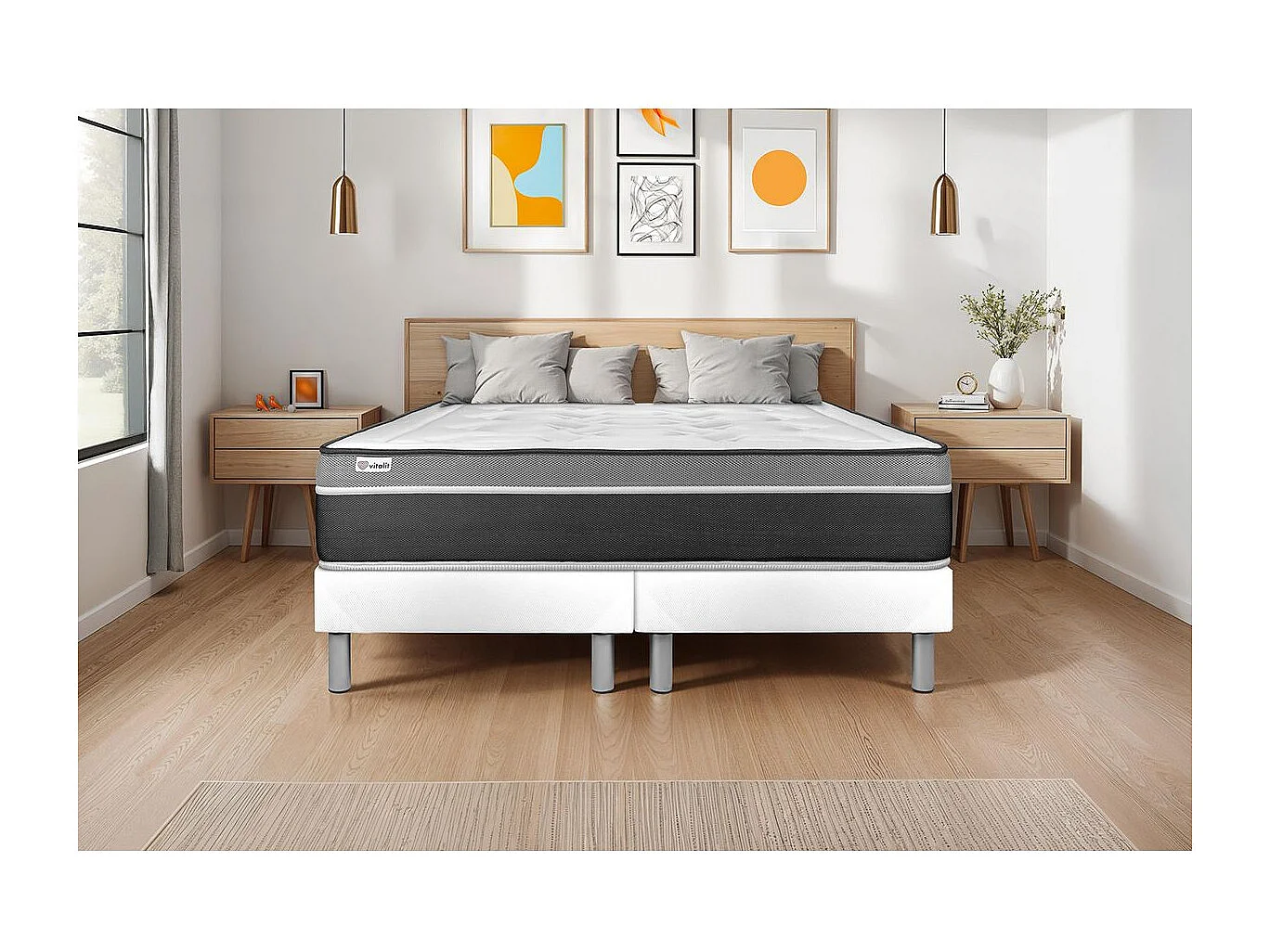 Sommier VITAL'SOM Blanc 2 x 80 x 200 cm