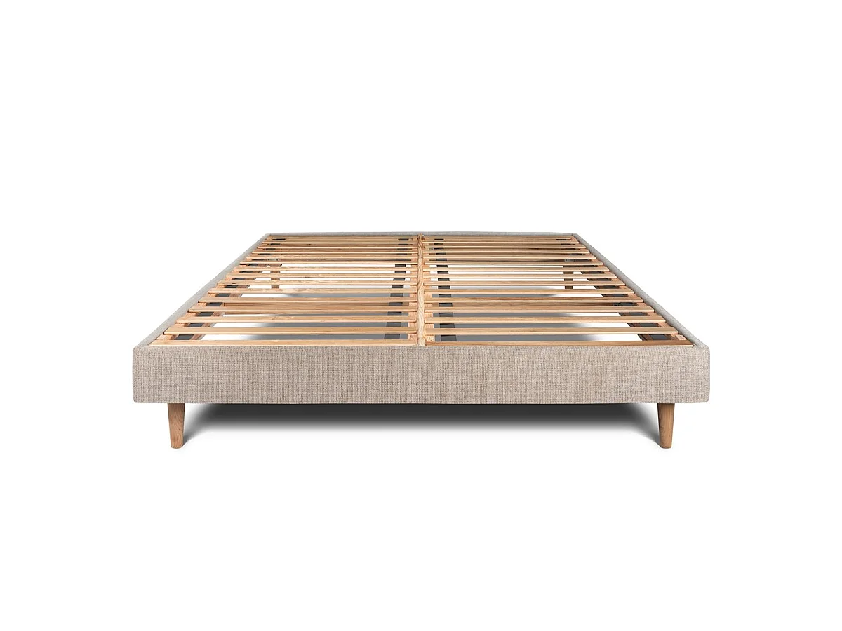 Sommier Kit Tissu Beige brun 160x200 H29cm
