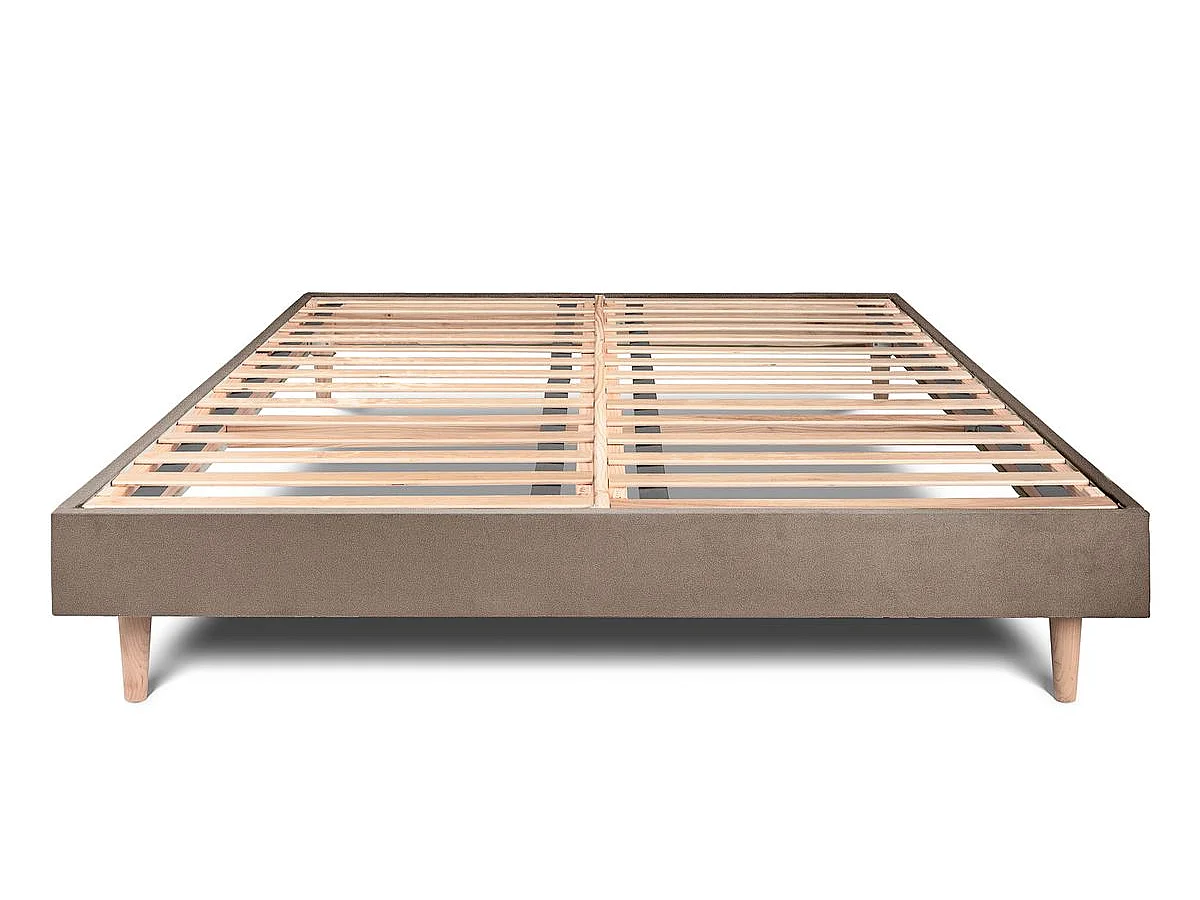 Sommier Kit Velours Taupe 180x200 H29cm