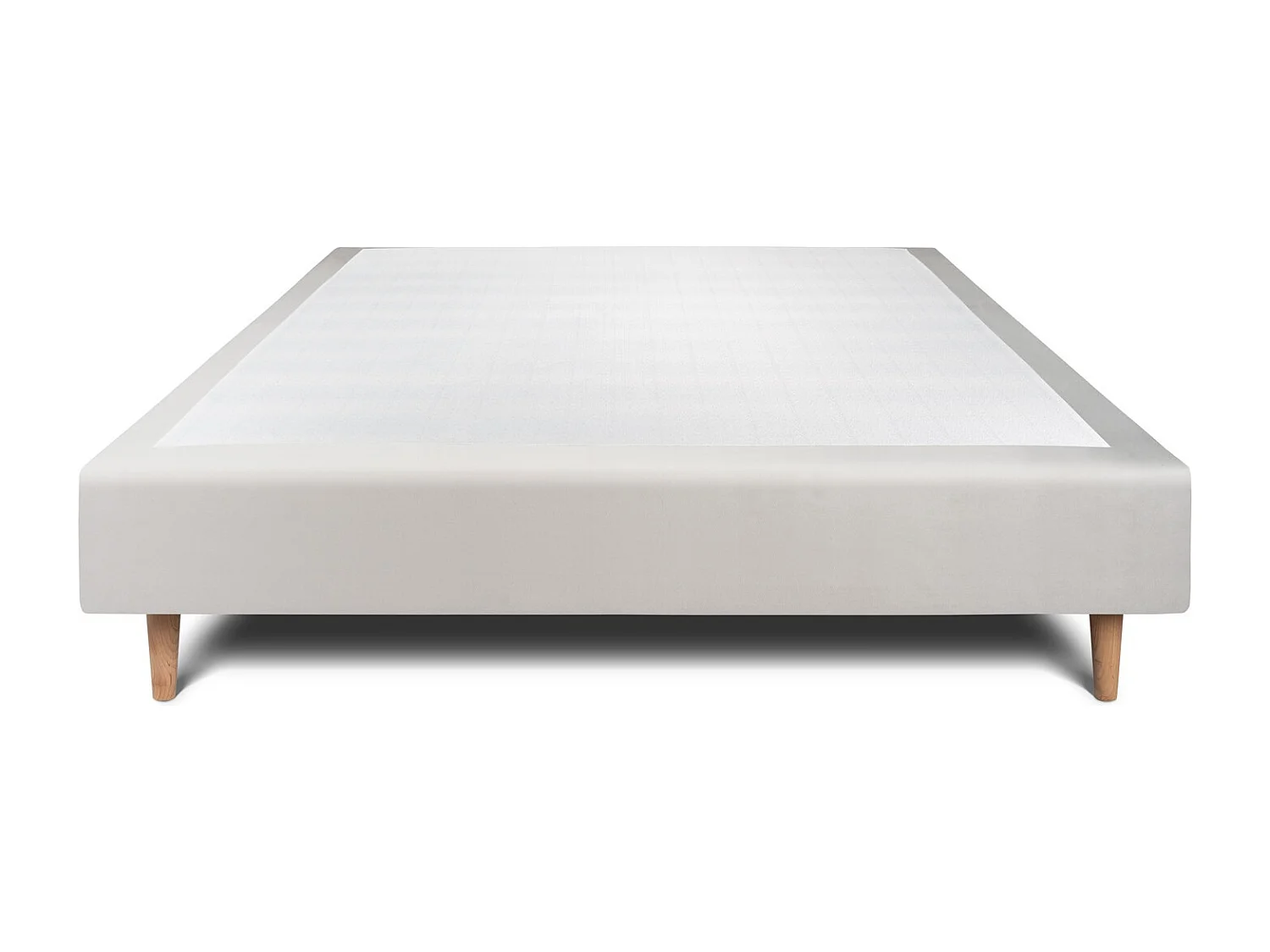 Sommier Tapissier Velours Gris clair 140x200 H35cm