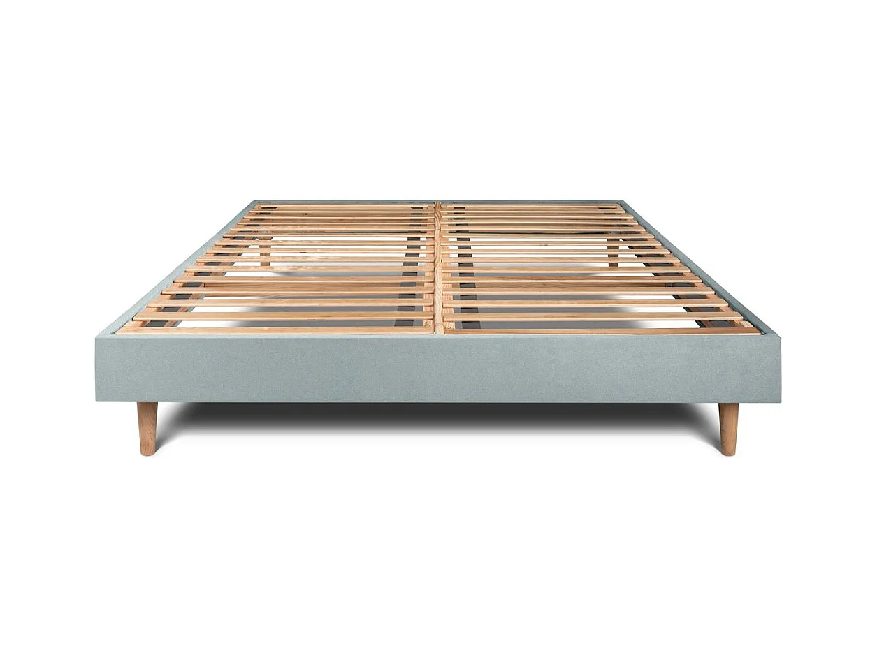 Sommier Kit Velours Gris bleuté 200x200 H29cm