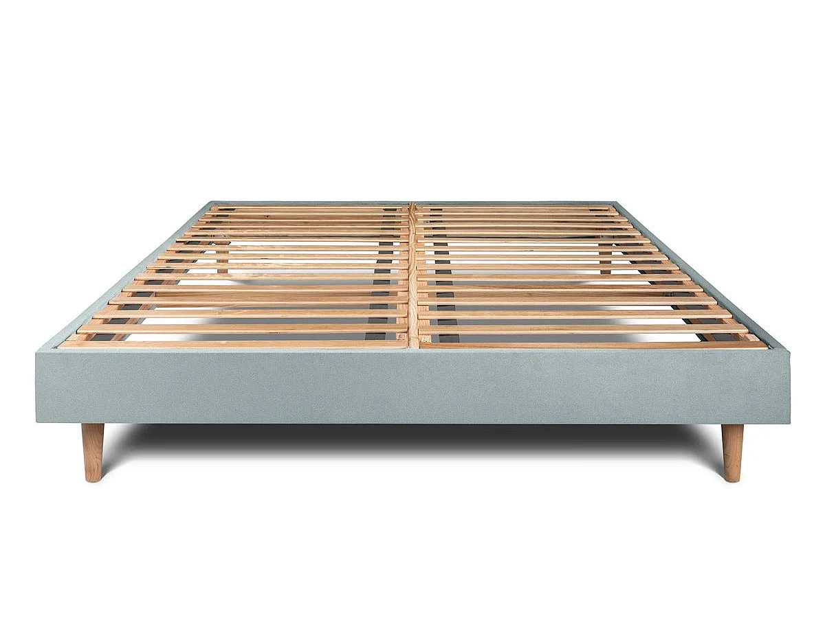 Sommier Kit Velours Gris bleuté 200x200 H29cm