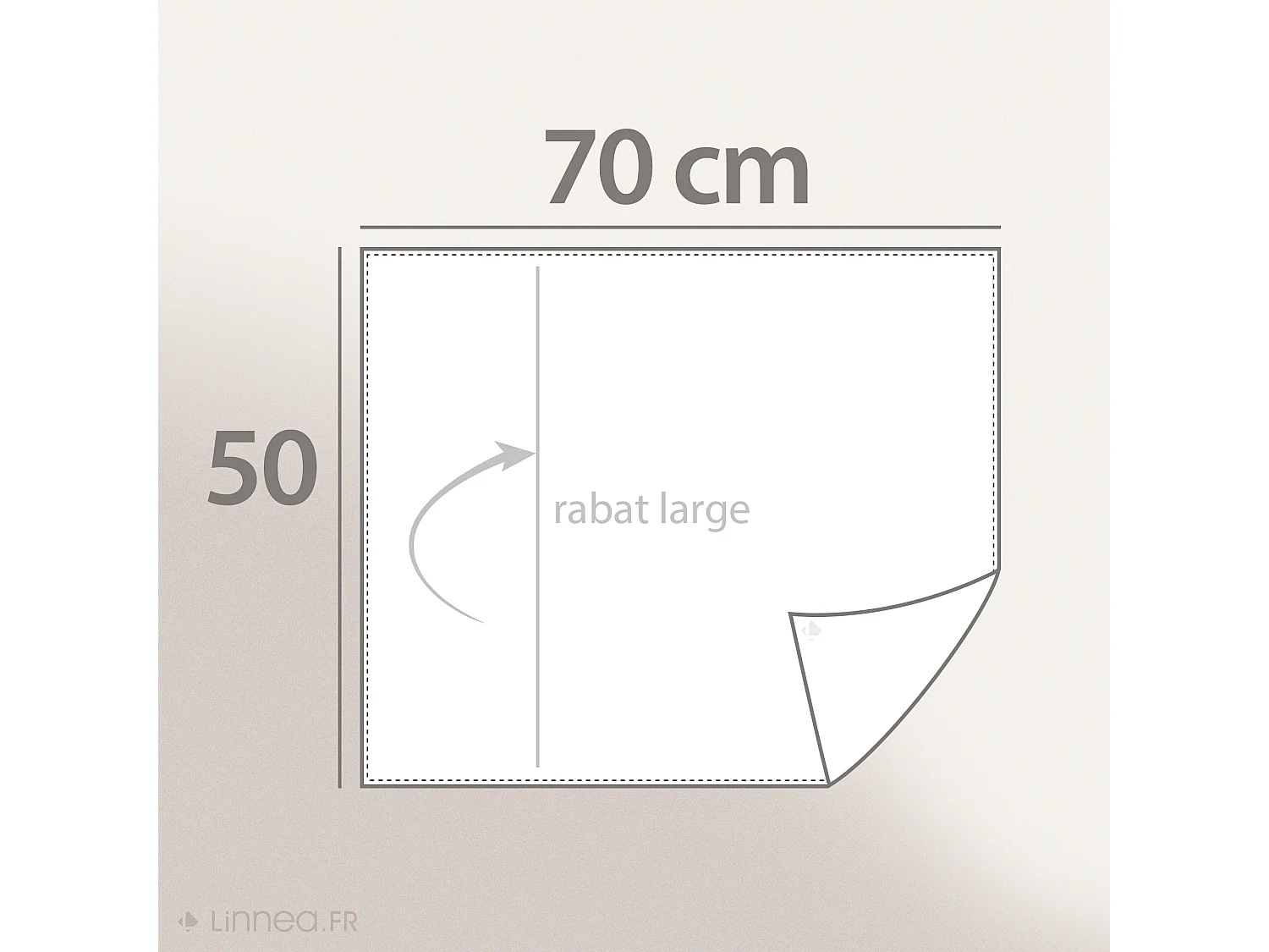 Taie d'oreiller PALACE pur coton lavé 50x70 cm uni beige naturel