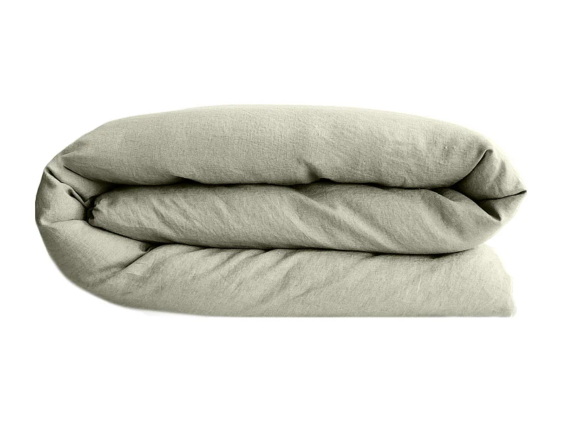 Housse de couette lin et coton 260x240 cm collection OPERA vert laurier