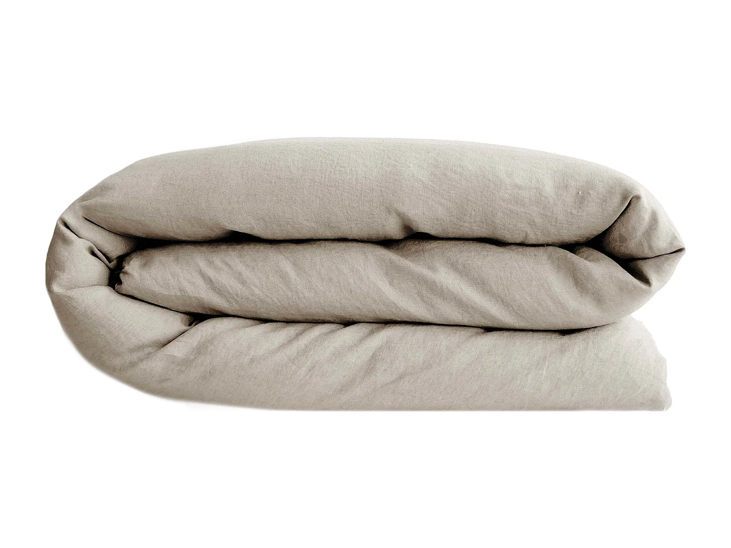 Housse de couette PALACE pur coton lavé 260x240 cm uni beige lin