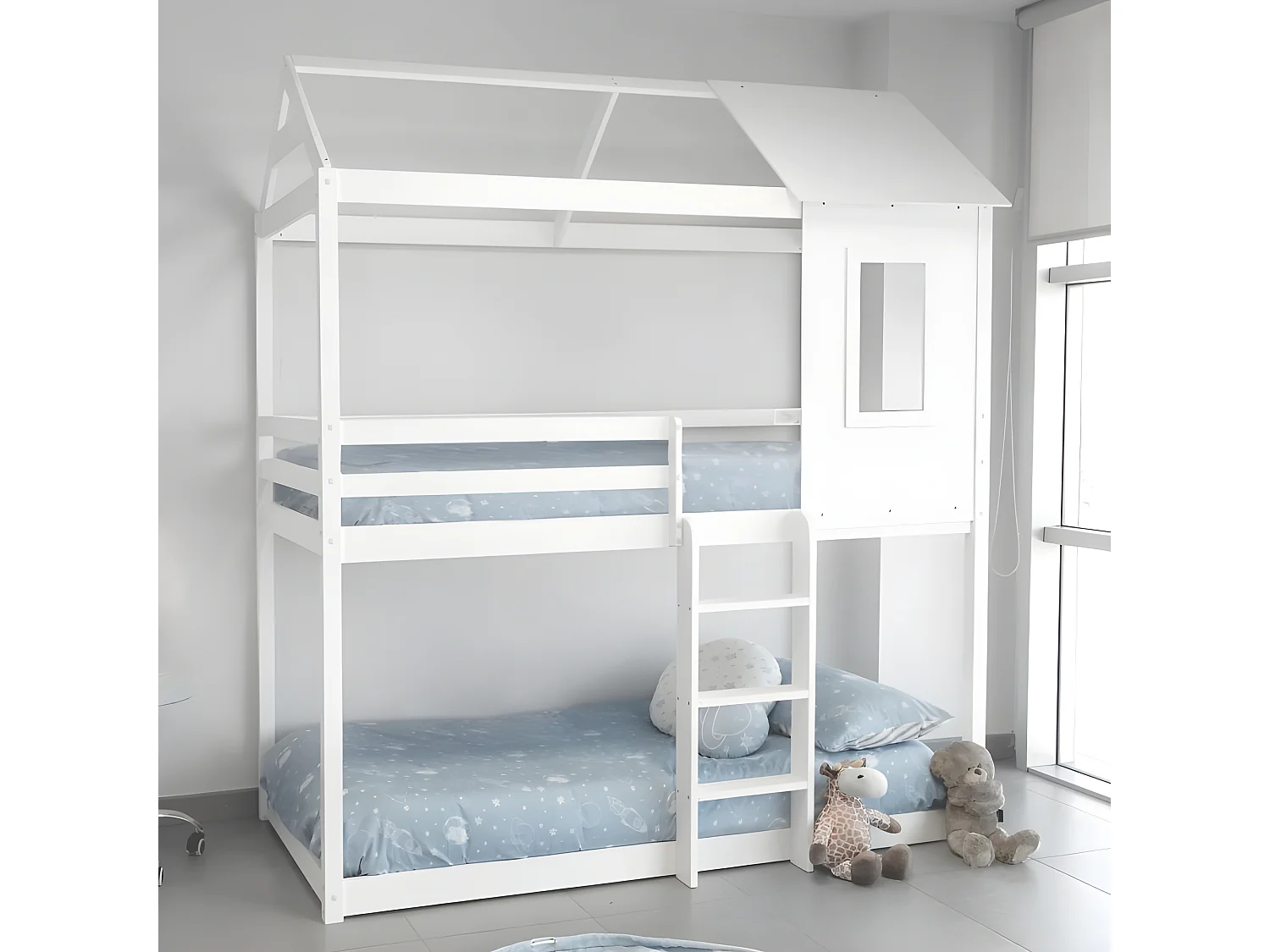 Bettbezug 2 er Pack + Kissen Baumwolle blau 90x190cm