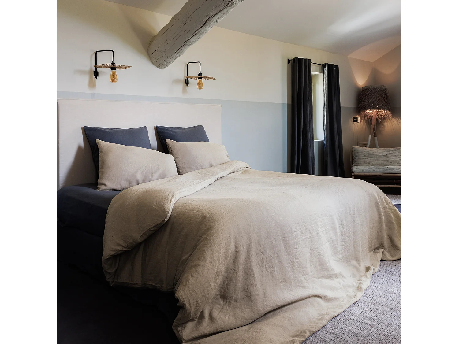 Housse de couette lin et coton 260x240 cm collection OPERA beige ficelle