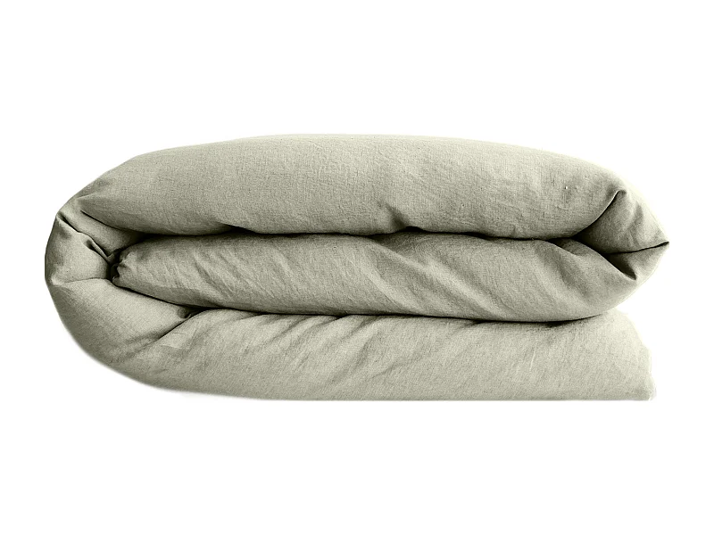 Housse de couette lin et coton 240x220 cm collection OPERA vert laurier