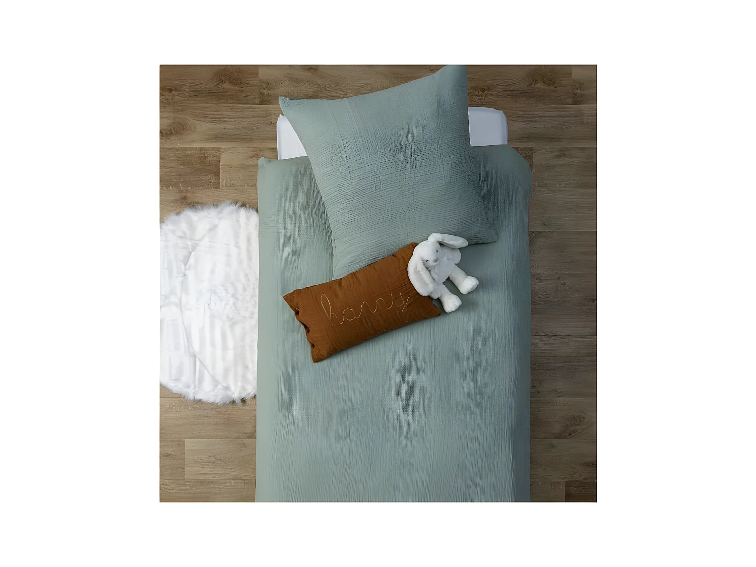 Housse de couette en coton Vert 90x190cm