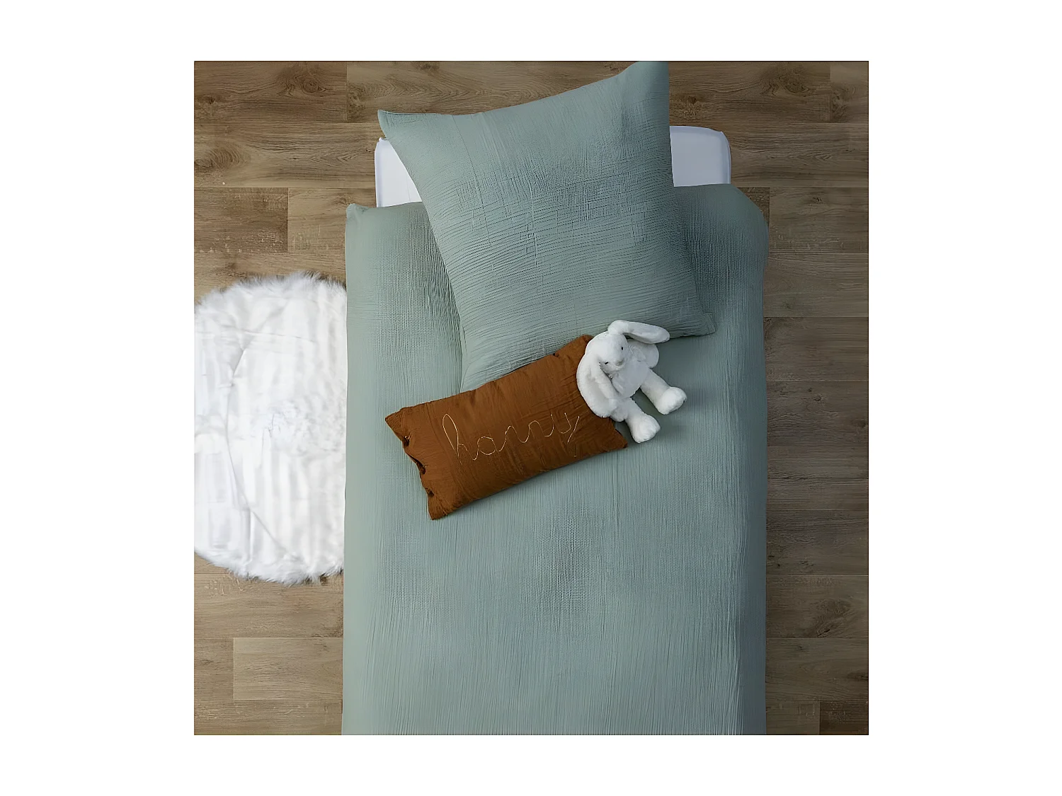 Parure da letto cotone Verde 90x190cm