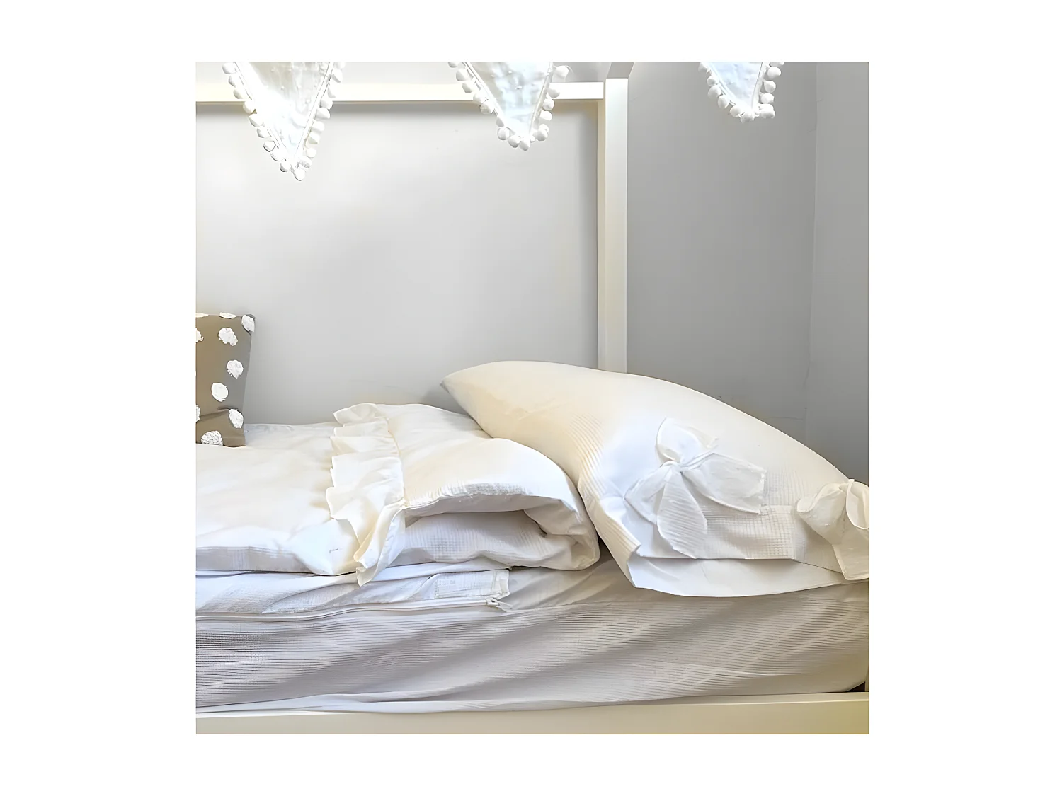 Saco de edredão de algodão branco 105x190cm