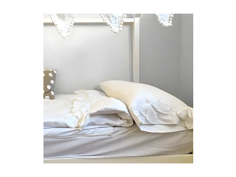 Bettbezug Baumwolle weiß 105x190cm