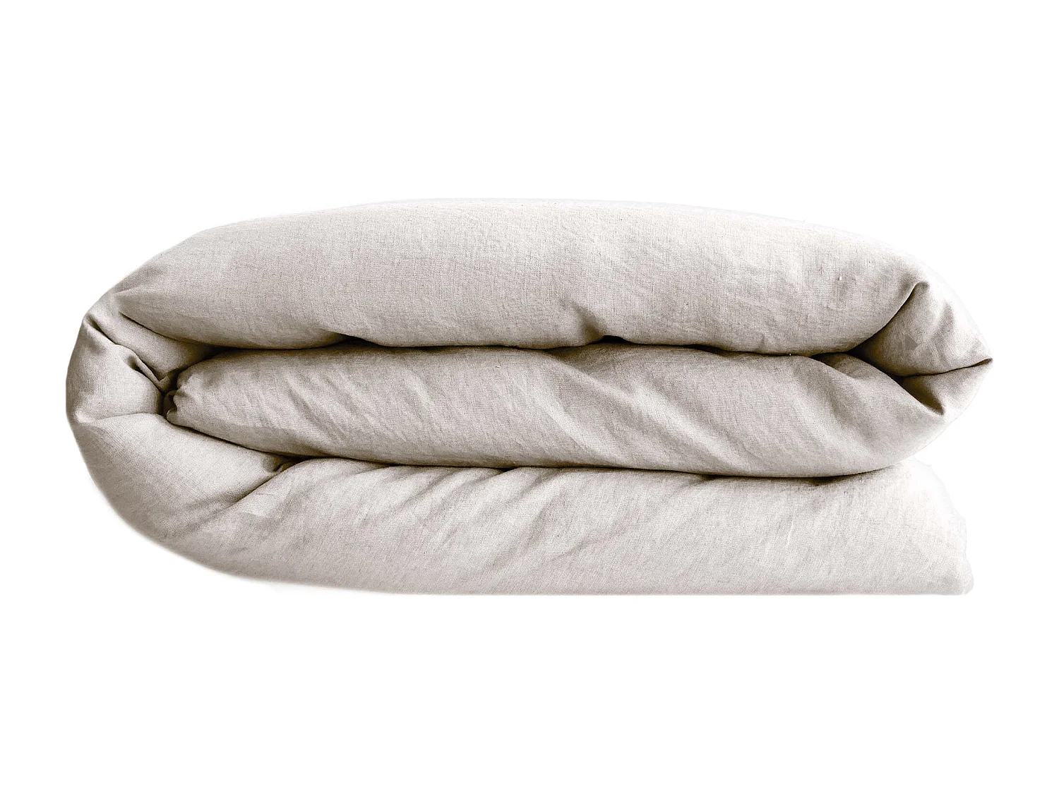 Housse de couette 260x240 cm pur coton lavé PALACE beige naturel