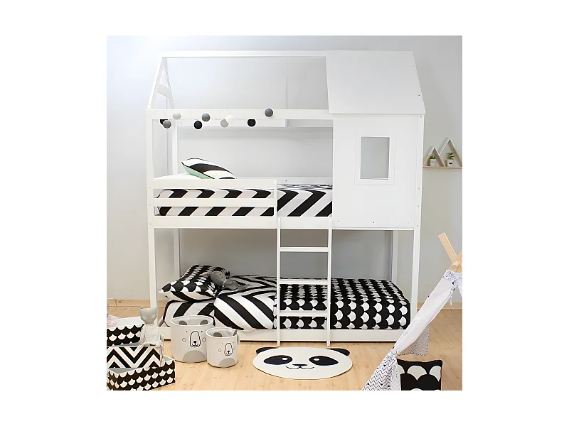 Bettbezug 2 er Pack + Kissen Baumwolle weiße 90x190cm