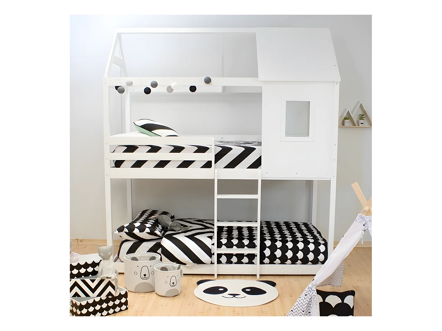 Housse de couette Pack 2 + coussins coton blanc 90x190cm