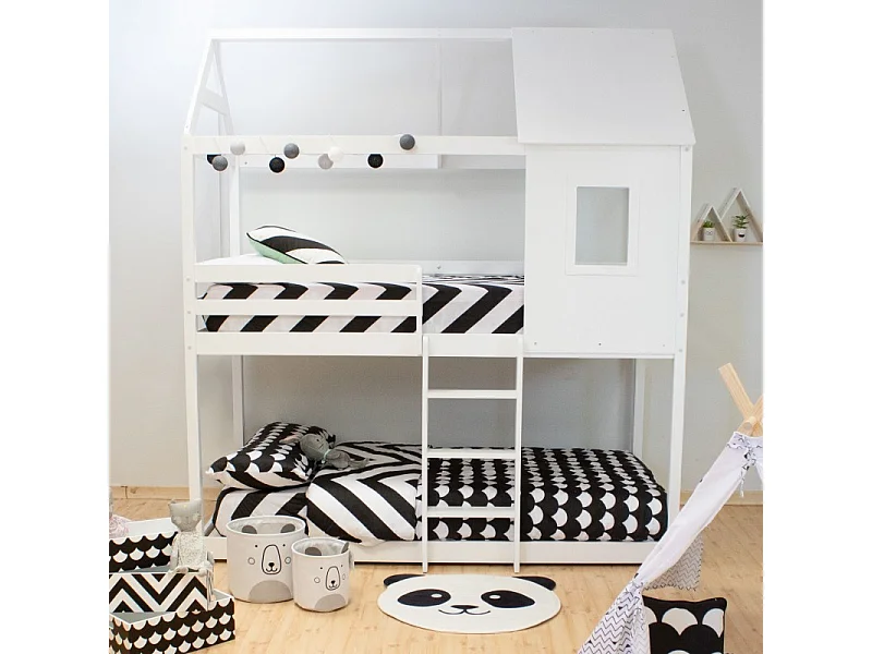 Parure copripiumone e 2 cuscini cotone bianco 90x190cm