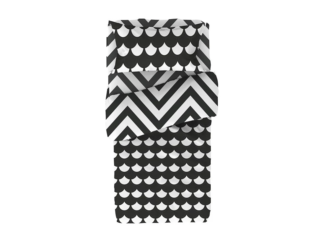 Dekbedovertrekset 3-delig, set van 2 + kussen van wit katoen 90x190 cm