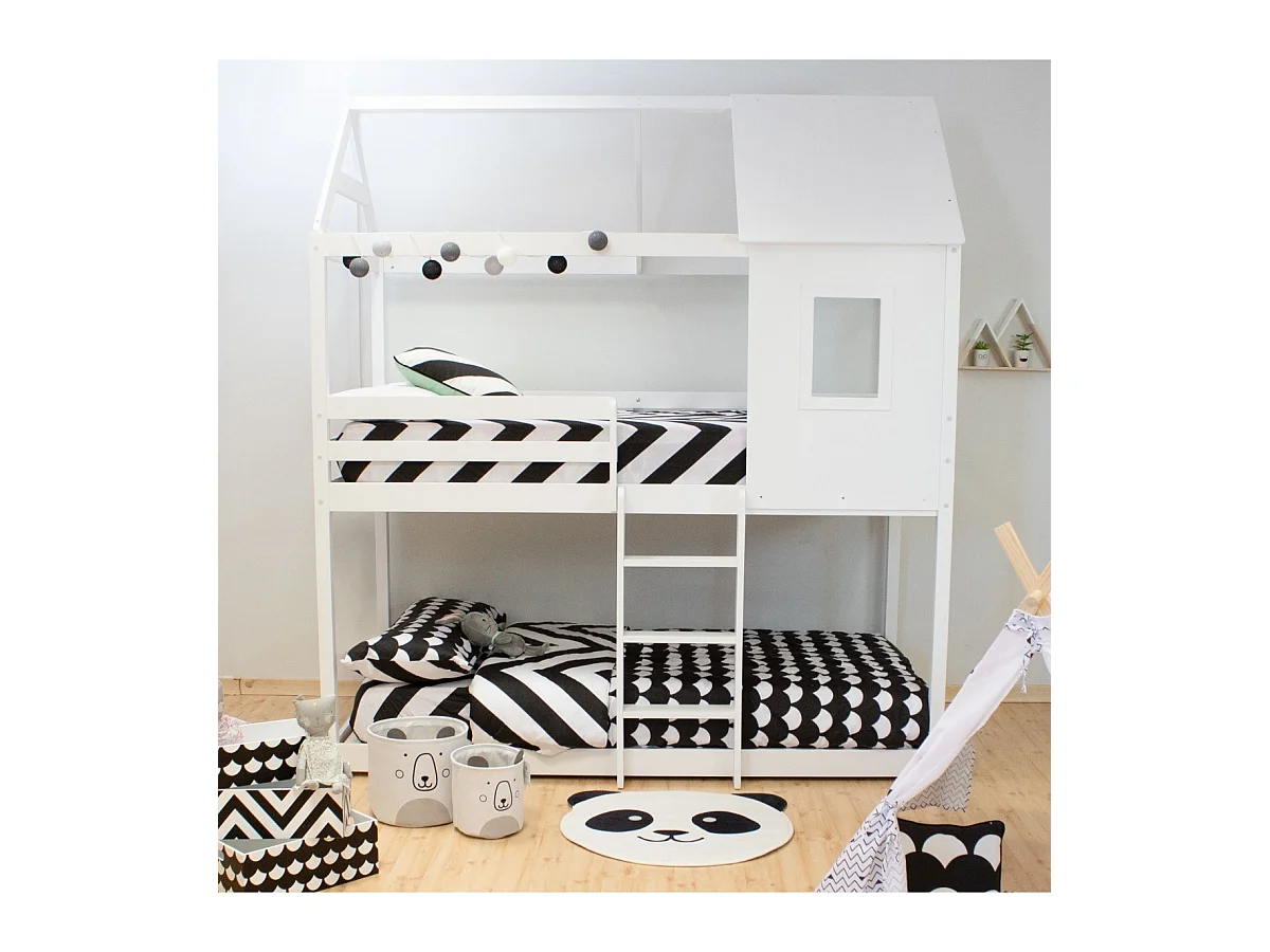 Housse de couette 3 pièces pack de 2 + coussin coton blanc 90x190cm