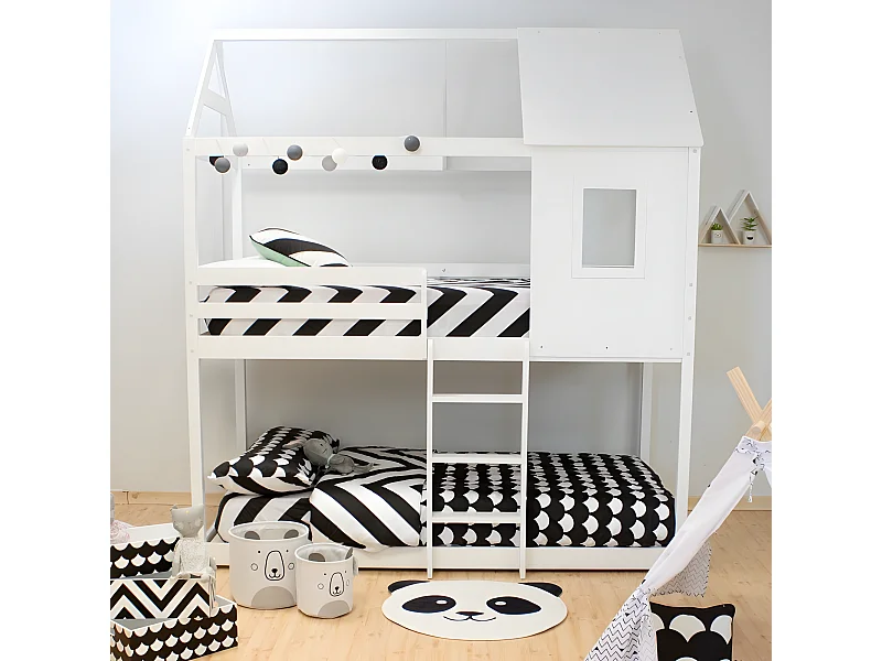 Capas de edredão Pack 2 + almofadas algodão branco 90x190cm