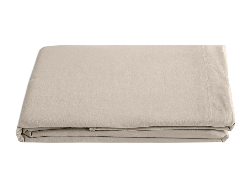 Drap plat lin et coton 270x300 cm collection OPERA beige ficelle