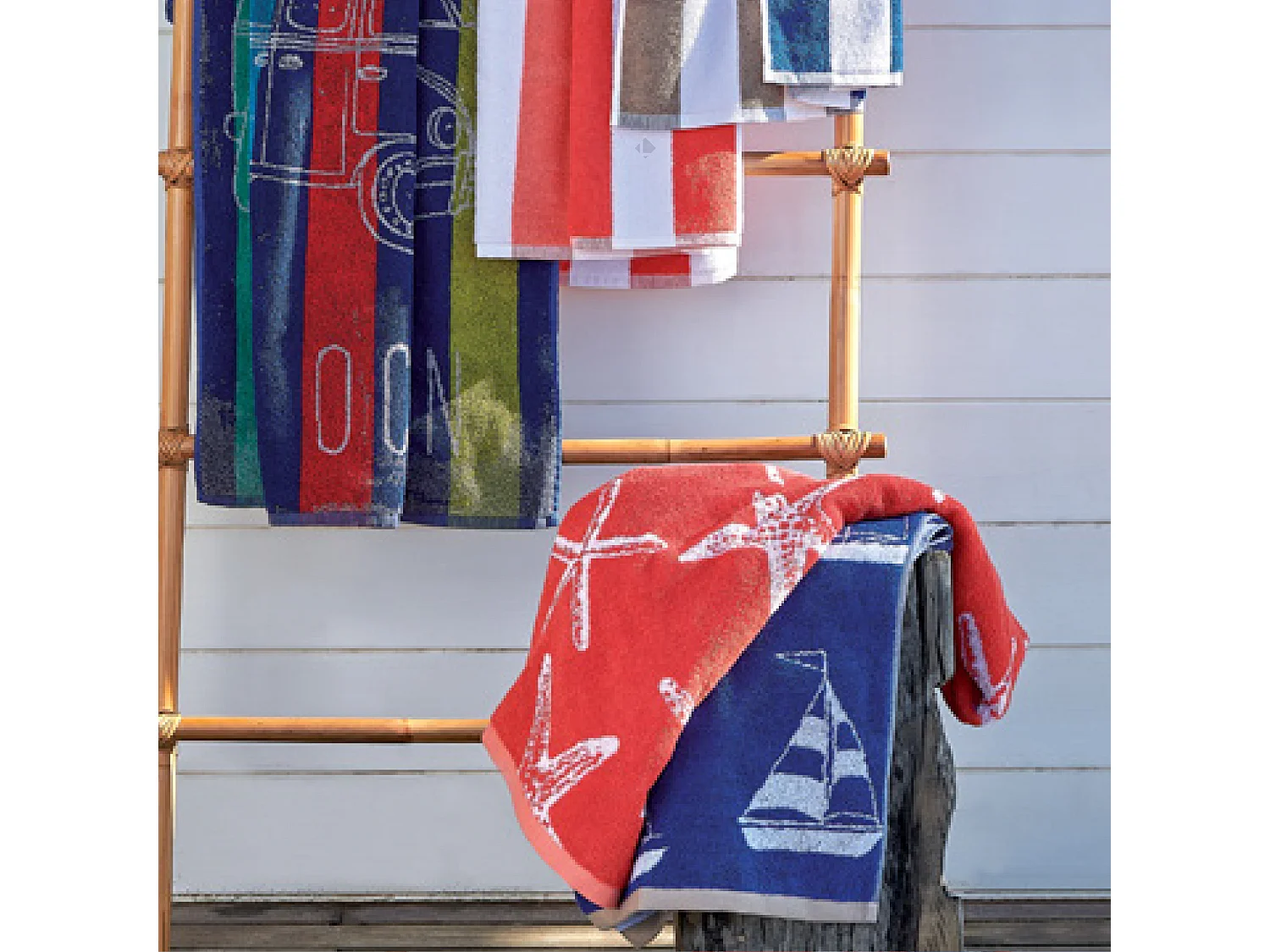 Drap de plage 75x150 cm pur coton collection AGRIGENTE rouge