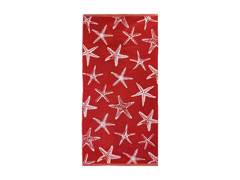 Drap de plage 75x150 cm pur coton collection AGRIGENTE rouge