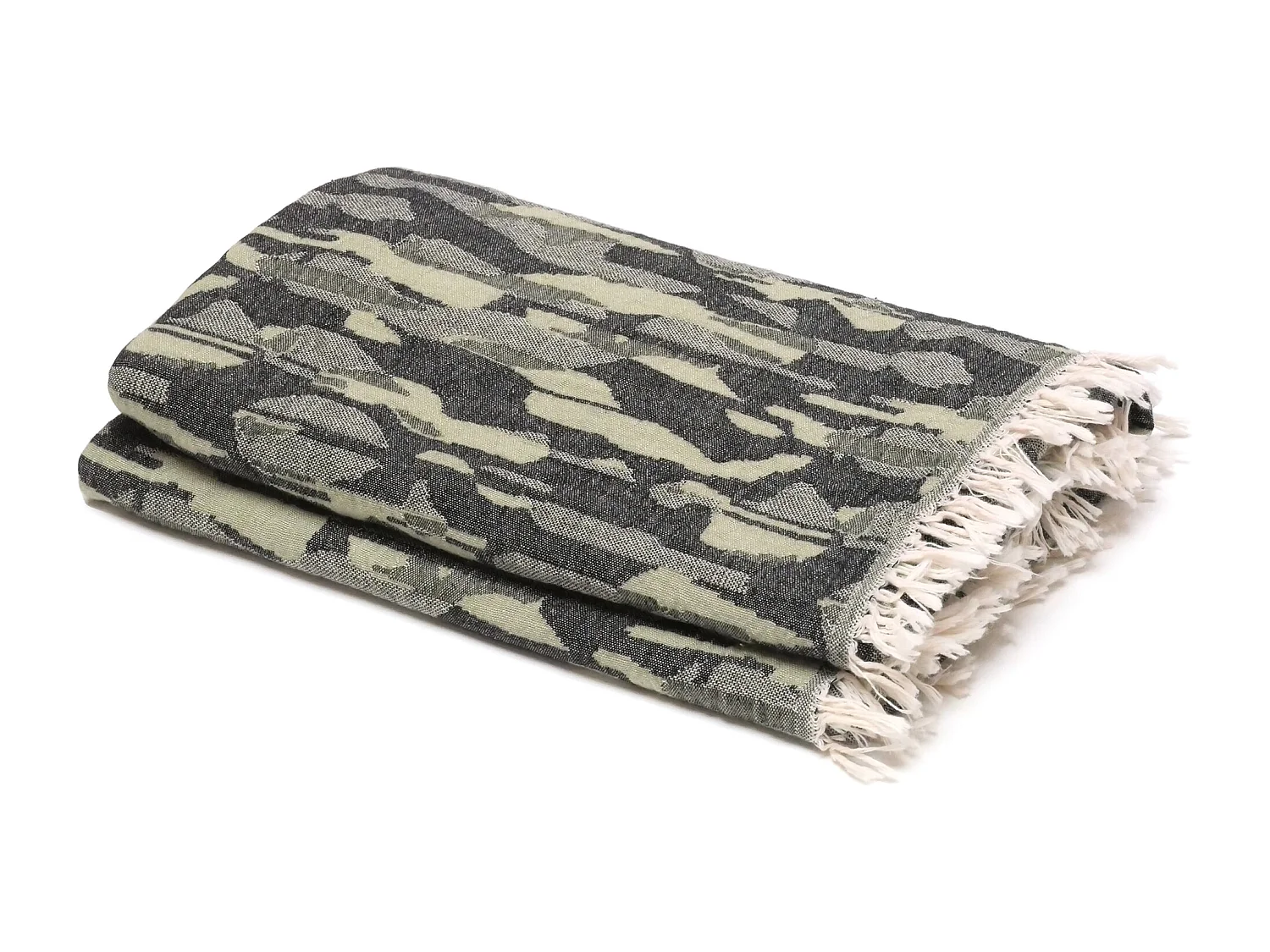 Drap de plage fouta coton 95X180 cm KALYMNOS vert sauge